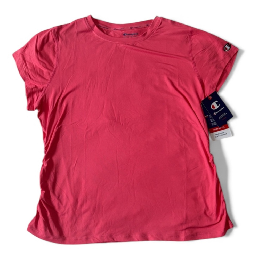 NWT Champion Light Pink Short Sleeve Ruched Sides Top Size 2XL